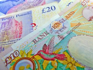 Closeup photo of UK Bank Notes