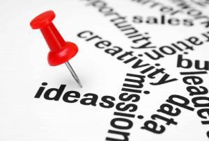 Push pin on idea graphic