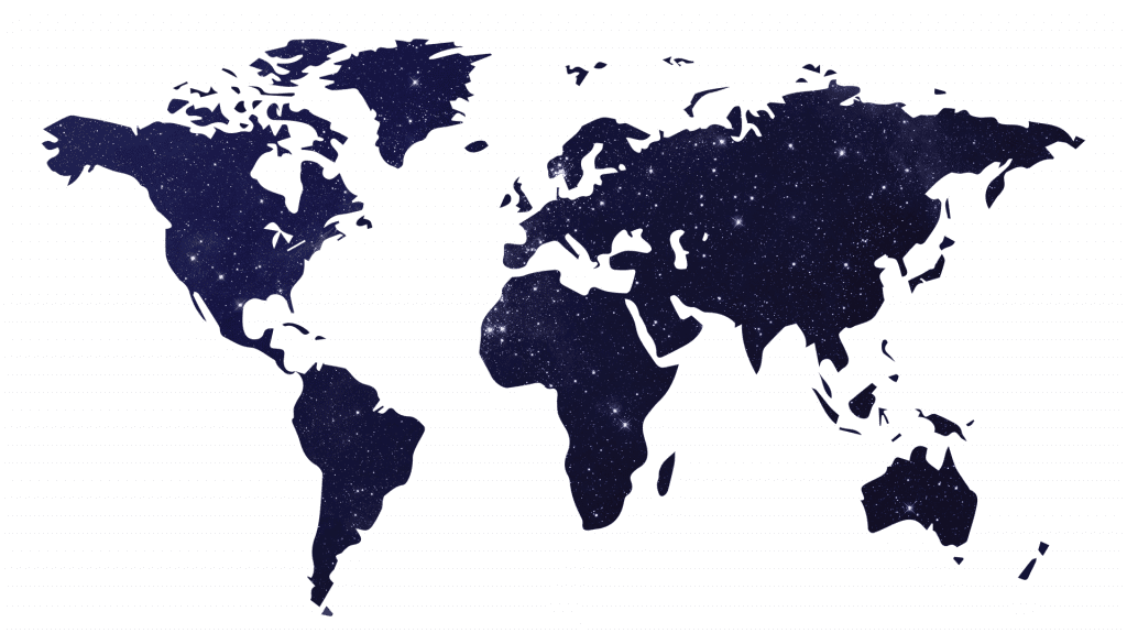 Silhouette map of the world